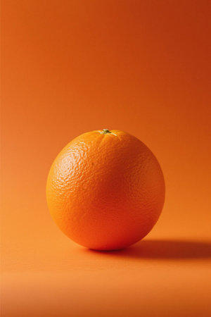 Individual oranges on orange backgroundの素材