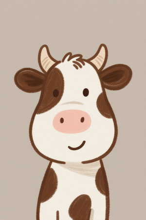 Cartoon cow illustrationの素材