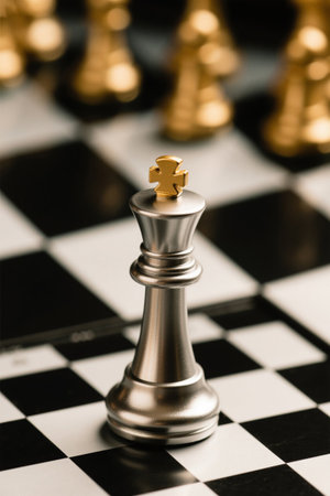 Close-up of chess piecesの素材