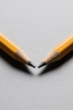 Close-up of two pencil nibsの素材
