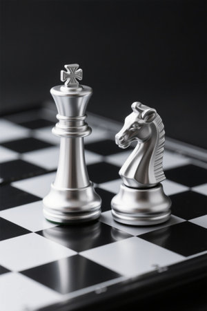 Close-up of chess piecesの素材