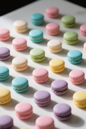 Colorful Macaron Dessert Still Life Displayの素材