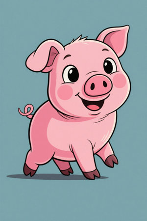 Cartoon piglet illustrationの素材
