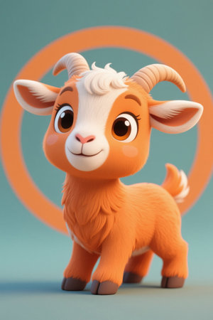 Cute cartoon lamb image materialの素材