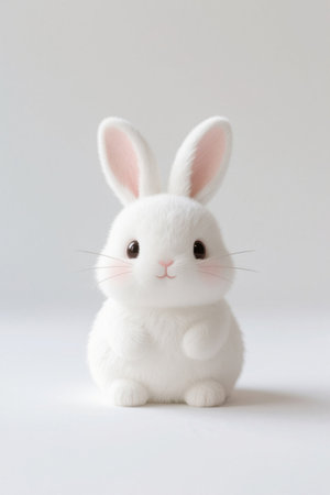 Close up of cute white bunnyの素材