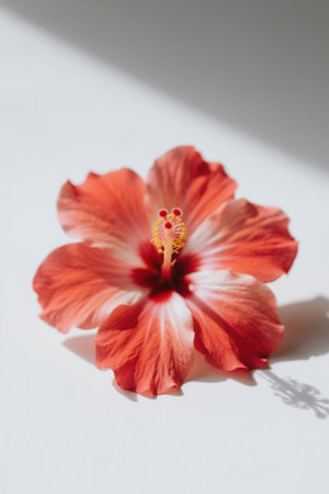 Close-up of red Fuso flowersの素材