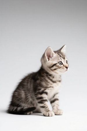 Sitting tabby kittenの素材
