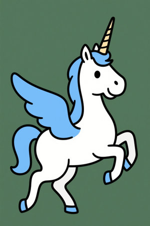 Cartoon Unicorn Illustrationの素材