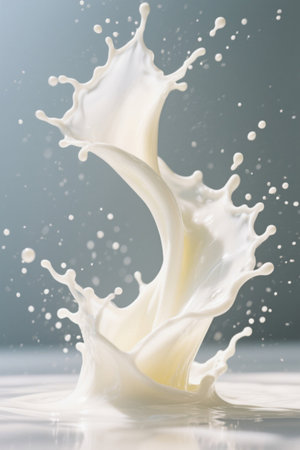 Close-up of milk splashingの素材