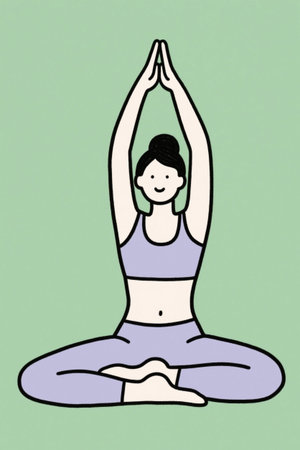 Women doing yoga meditation posesの素材