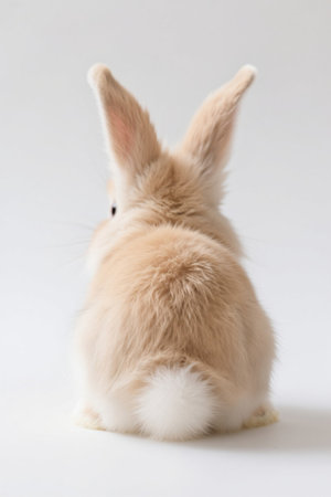 Close-up of the back of a beige rabbitの素材