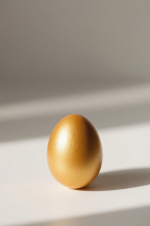 Close-up of golden eggの素材