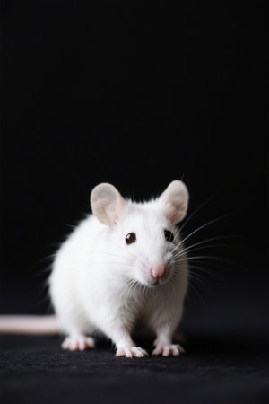 Close-up photo of white mouseの素材
