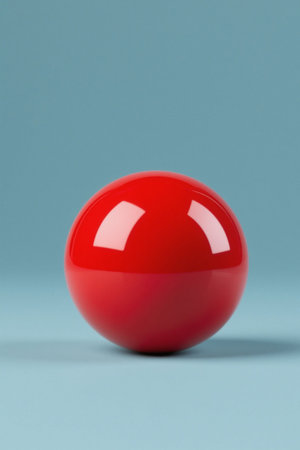 Red sphere on blue backgroundの素材