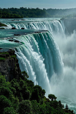 Spectacular natural waterfall landscapeの素材