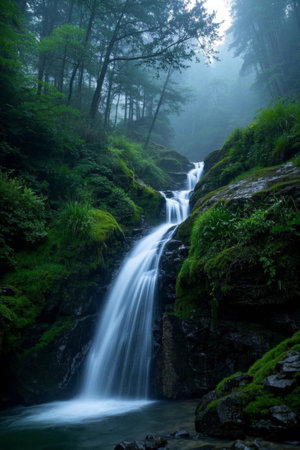 Waterfall in the forest natural sceneryの素材