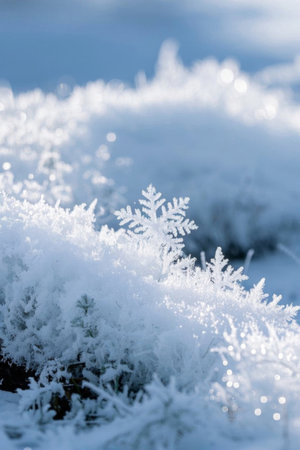 Macro Snowflake Natural Snow Sceneの素材