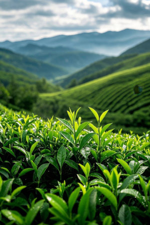 Mountain tea garden sceneryの素材