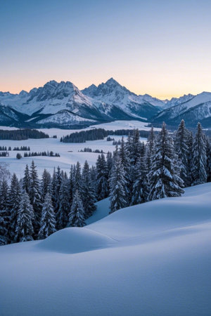 Snow Mountain Forest Snow Scene Natural Sceneryの素材