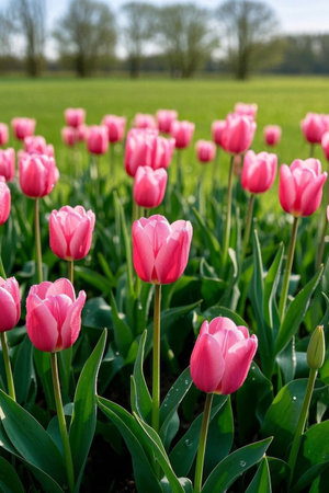 Pink tulip fieldsの素材