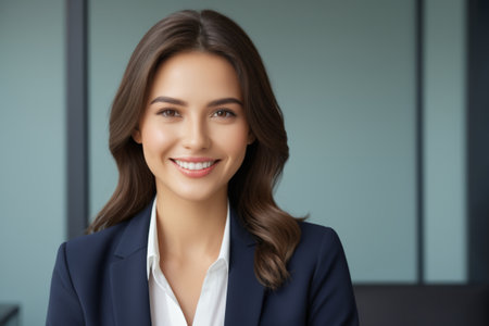 Smiling businesswoman busts of pixel materialの素材