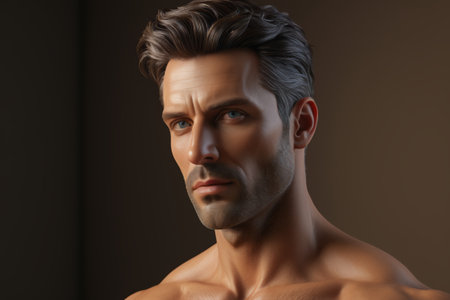 Male facial close up pixel materialの素材