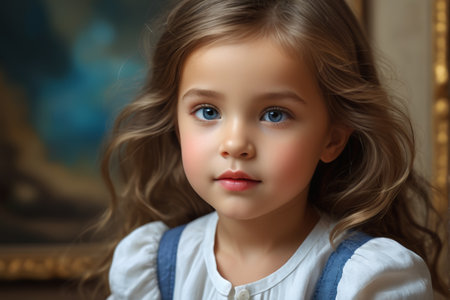 Close up portrait of a little girlの素材