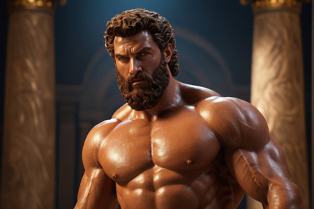 Portrait of a muscular manの素材