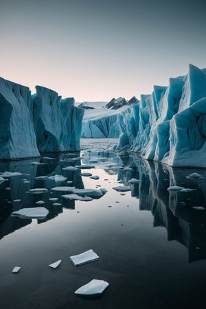 Glacial waters and floating iceの素材