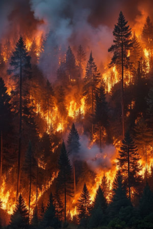 Forest fires burningの素材