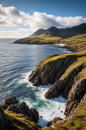 Panoramic view of the coastal cliffsの素材