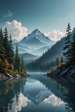 Landscape, Forest, Lake and Natural Landscapeの素材