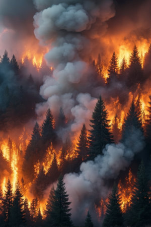 Forest fire sceneの素材