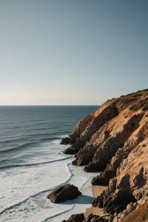 Rock and wave landscape on the coastの素材