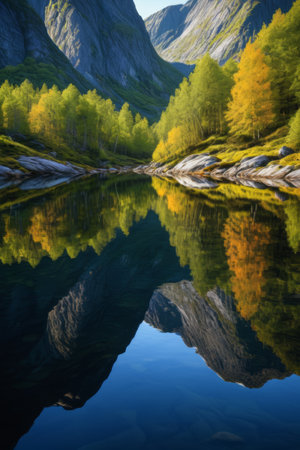 Norway's mountain lakes and natural sceneryの素材