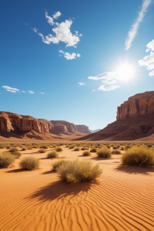 Panoramic view of desert rock natureの素材