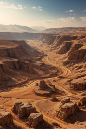 Desert Canyon Winding Road Landscapeの素材