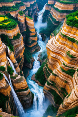 Canyon Falls Natural Sceneryの素材