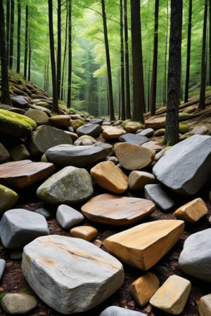 Stone-strewn forest pathsの素材