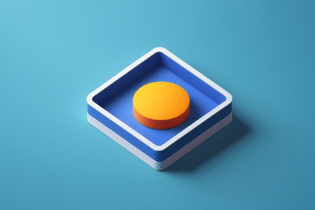 Solid geometry on a blue backgroundの素材