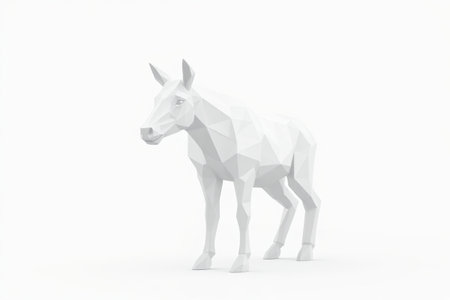 Low Polygon Style White Horse Modelの素材