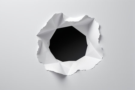 Hole effect on white paperの素材