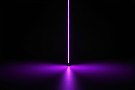 Purple glowing lines on black backgroundの素材