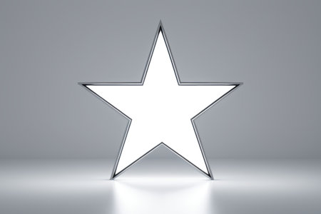 White five pointed star shape three dimensional design materialの素材