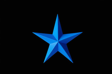 Blue pentagram graphic on black backgroundの素材