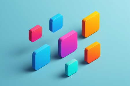 Colorful solid geometric square backgroundの素材