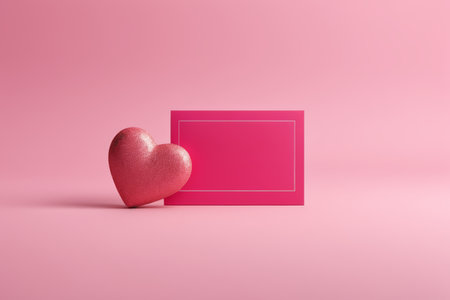Pink hearts and card materialsの素材