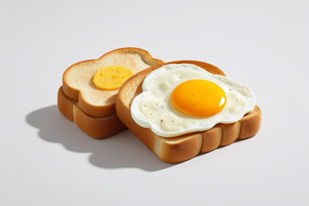 Toast and fried egg breakfast ingredientsの素材