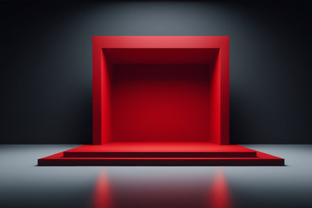 Red modern stage display platformの素材