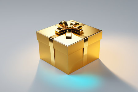 Gold Gift Box with Bowの素材